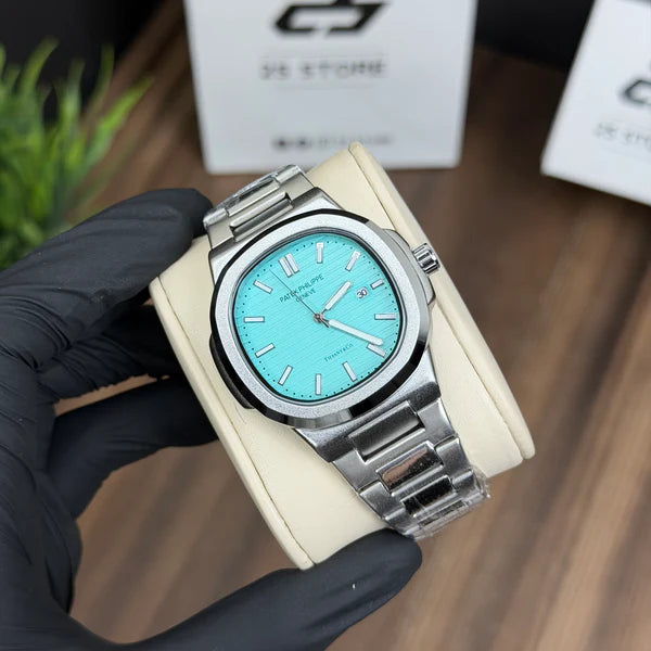 Patek Philippe Nautilus Style Watch – Green Blue Steel Bracelet